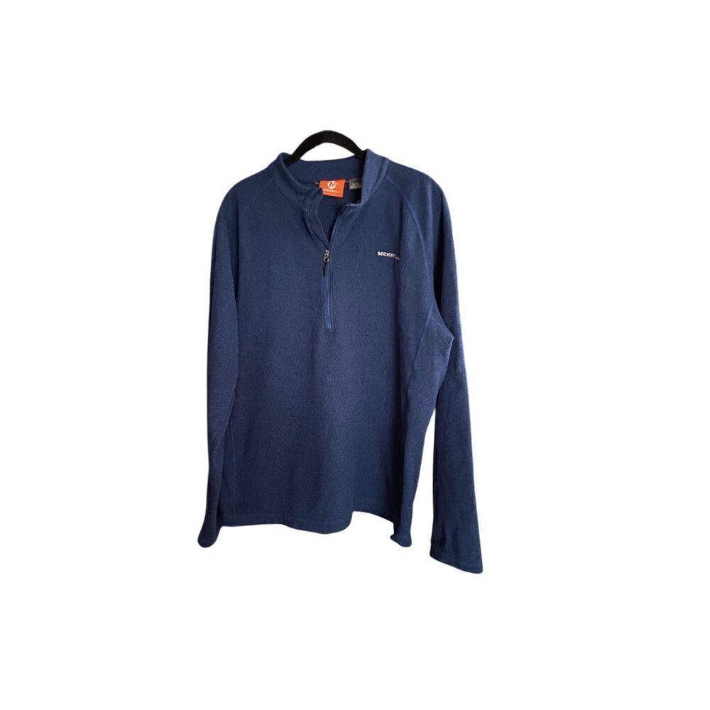Merrell men’s long sleeve navy blue half zip sweater S/L ￼